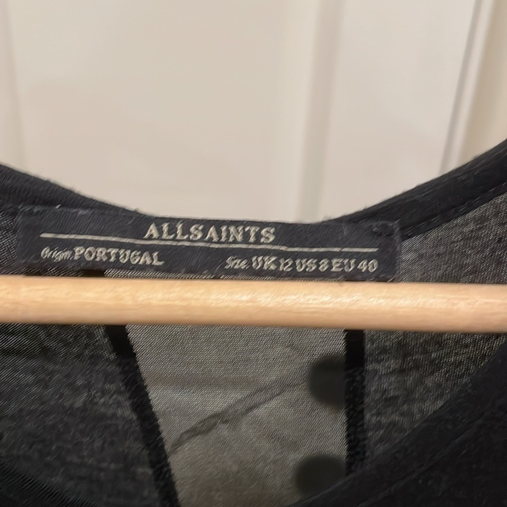 All Saints black cotton tank top - Picture 4 of 6